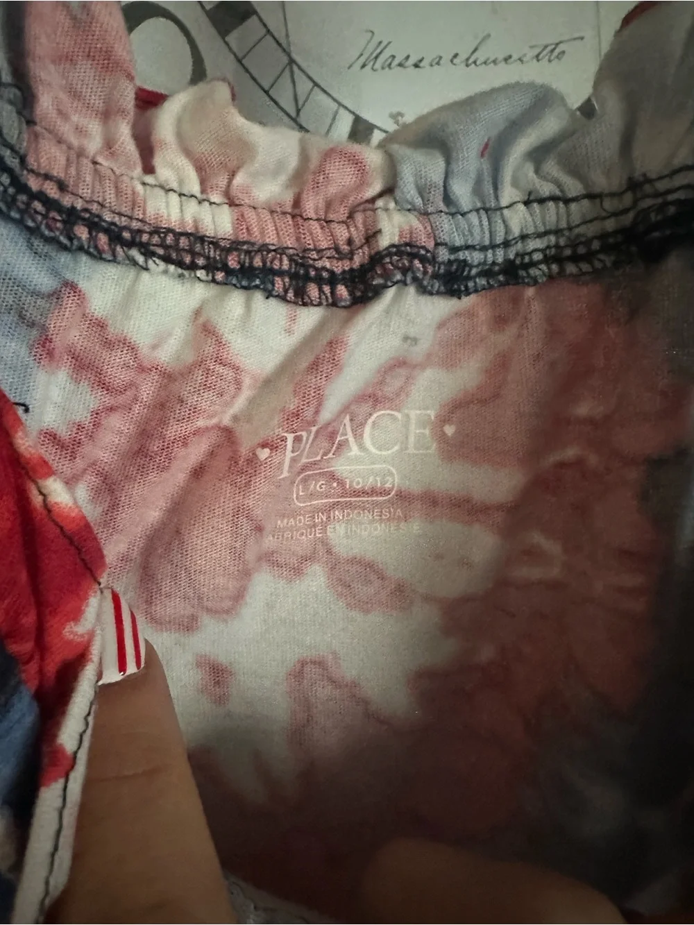 The Children's Place Red, Blue & White Tie-Dye Romper